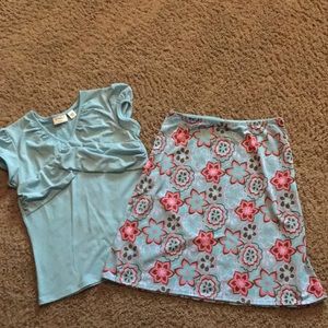 2 pc Vintage Cato top & print skirt Sz M (8-10)